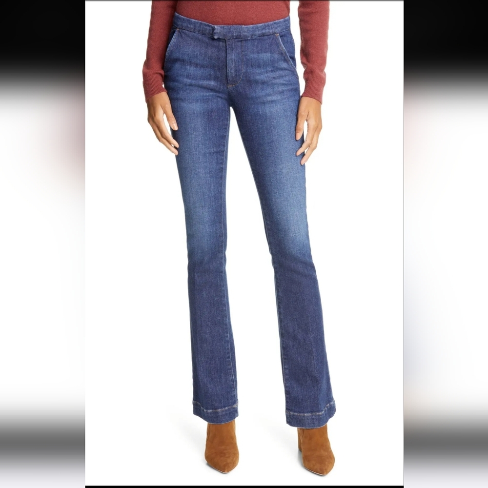 FRAME DENIM Sz 28 Le Serge Trouser Jeans Flared Leg Wash Allesandro 70s …